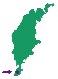 gotlandssiluett med lila markering f&ouml;r naturum